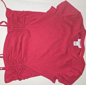 Women's Red Ruched Top